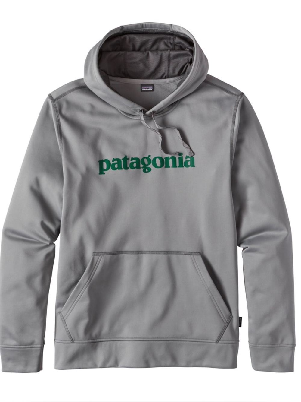 Patagonia Men's Text Logo PolyCycle Hoody Grey Green